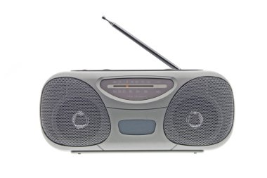 stereo cd radyo kaset kaydedici üzerinde beyaz izole