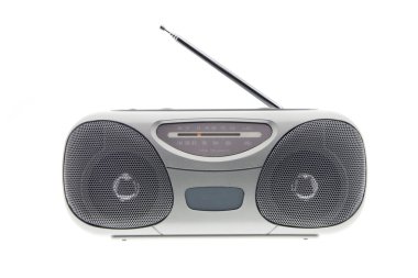 stereo cd radyo kaset kaydedici üzerinde beyaz izole