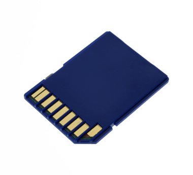 sd bellek kartı beyaz zemin üzerine izole makro