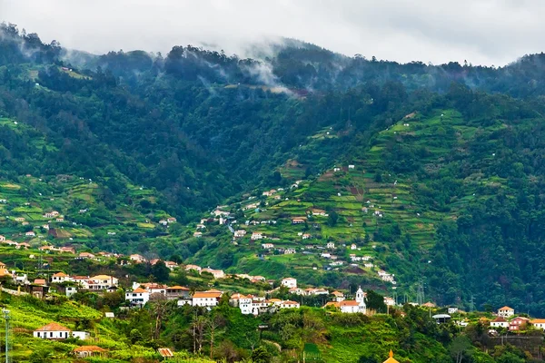 Terrasserade kullar nära faial, madeira — Stockfoto