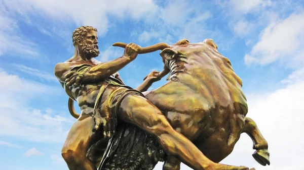 Medeltida hjälte staty, schwerin, Tyskland — Stockfoto
