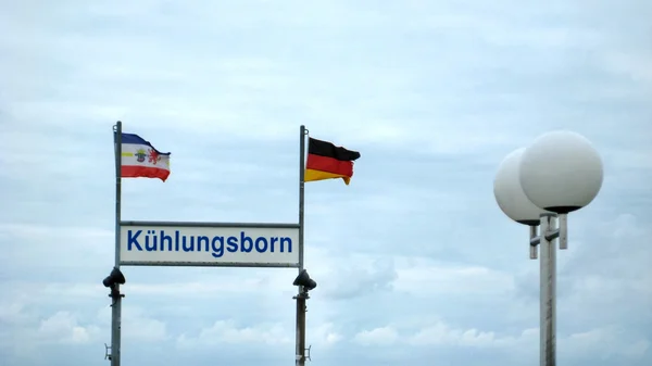 Kuhlungsborn pier sign — Stock fotografie