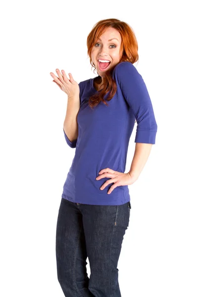 Sonriente mujer pelirroja — Foto de Stock