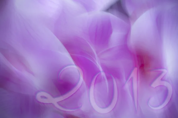 2013 poscard met orchideebloem met opzettelijke vaagheid — Stockfoto