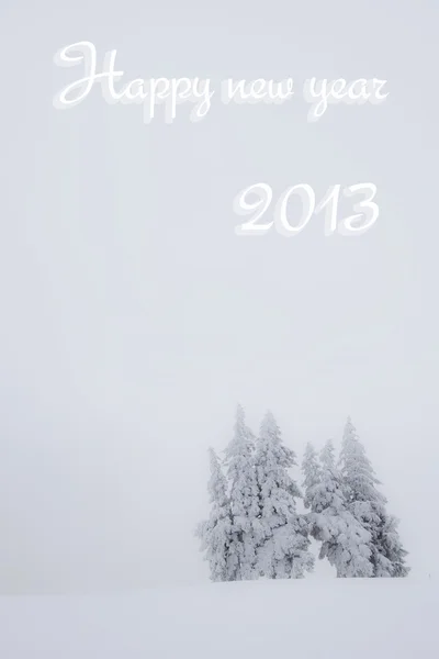 Feliz año nuevo 2013 tarjeta postal de nieve —  Fotos de Stock