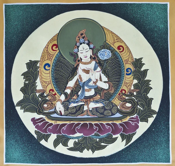 Tangka mandala from Népal , handmade painting — Stock Photo, Image