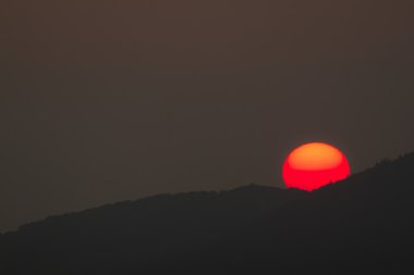 gün gündoğumu orta menzilli dağ, vosges, Fransa