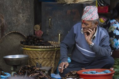 Nepal ihtiyar Katmandu piyasa satış