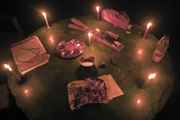 Hinduism puja for Laxmi goddess during Tihar festival — Stock Photo, Image