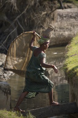 Nepal taru kadın geçiş Köprüsü ile net