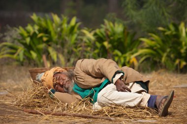 bardia, nepal uyku çok eski zavallı taru adam