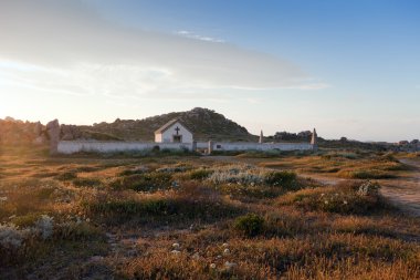 Mezarlık lavezzi adaya corsica, Fransa