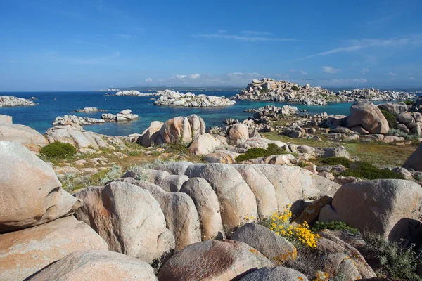 Islas Lavezzi con cielo azul, Córcega, Francia — Foto de Stock