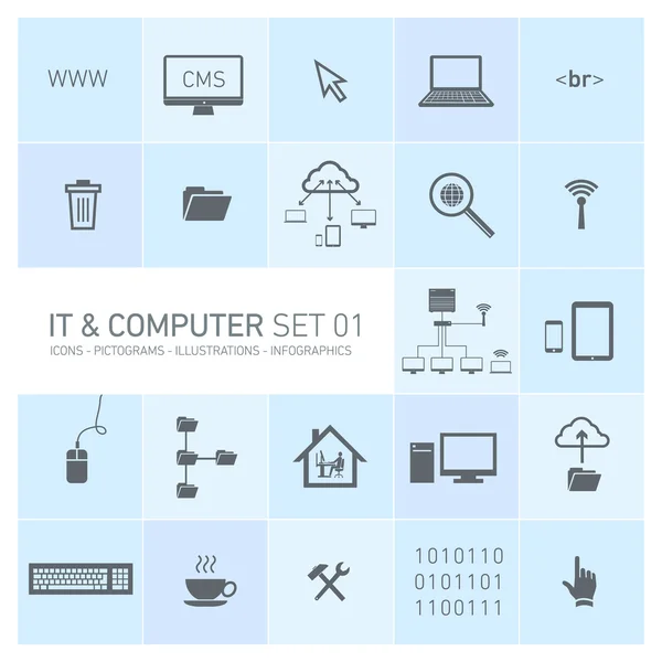 Set computerpictogrammen — Stockvector