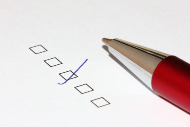 kalem ile işaretli onay kutusu