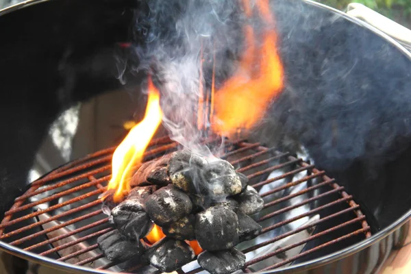 Barbekü yangın başlıyor — Stok fotoğraf