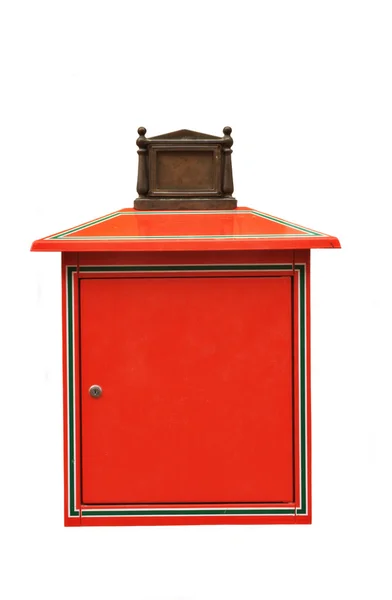 Antique metal mail box isolated on white — Stock Photo, Image