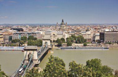 zincir köprü ve st.stepen'ın bastilica Budapeşte haşere parçası
