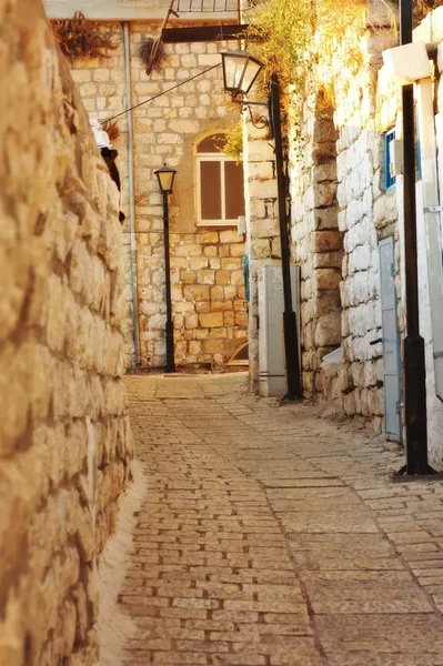 Old and narrow Mediterranean street Royalty Free Stock Images