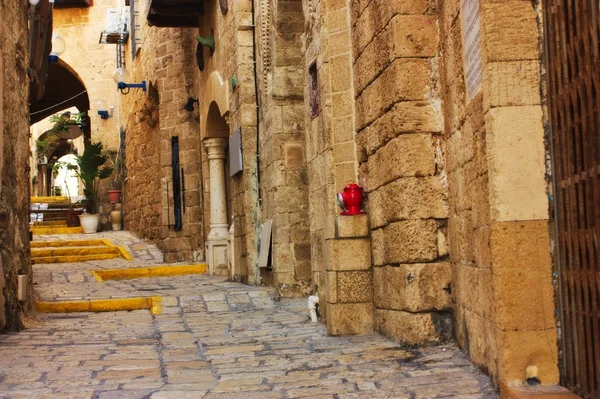 Weergave van een oude jaffa street, Israël — Stockfoto