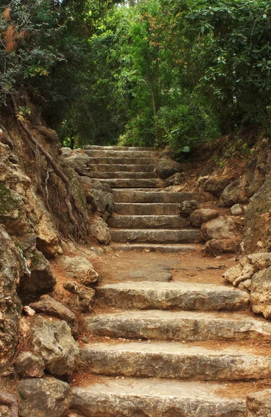 돌으로 만든 고 대 계단 로열티 프리 스톡 사진