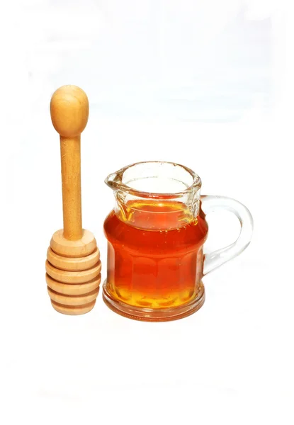 Honey jar isolated on white — Stock Photo, Image