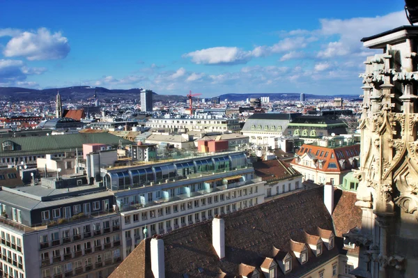 Vista aérea de Viena desde la torre norte de Stephandom — Foto de Stock