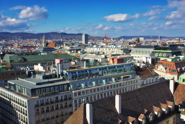 Flygfoto över Wien från Stephandoms norra tornet — Stockfoto