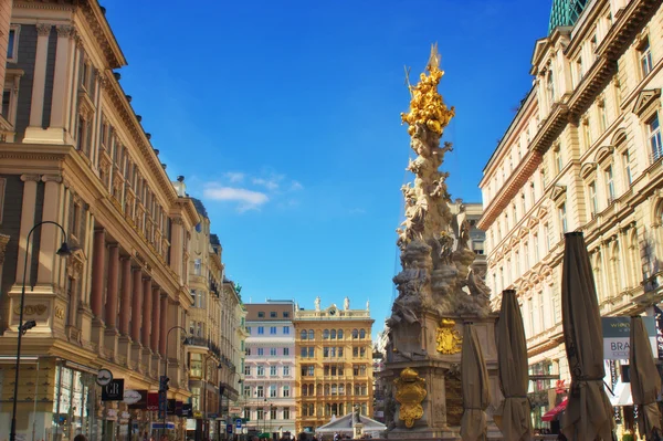 Colonna della peste e via Graben a Vienna — Foto Stock