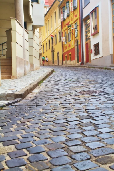 Beco estreito na parte histórica de Budapeste, Buda Hungria — Fotografia de Stock