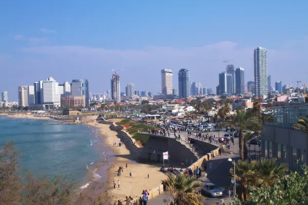 Vista del horizonte de Tel Aviv desde Jaffa — Foto de Stock