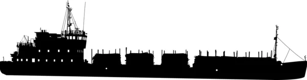 Tanker ship silhouette — Stock Vector