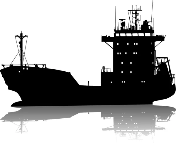 Silhouette nave cisterna — Vettoriale Stock