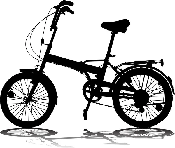 Silueta vectorial de bicicleta sobre fondo blanco — Vector de stock