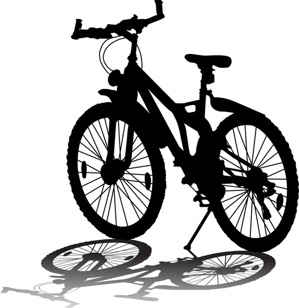 Vector silhouette of bicycle on white background — Stock Vector