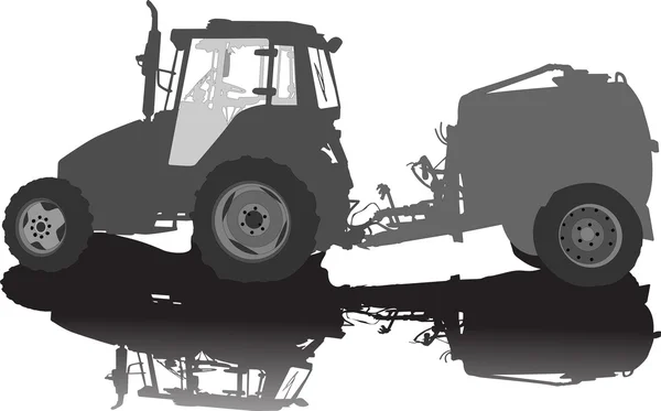 Vector silhouette of a tractor of road service — Stock Vector