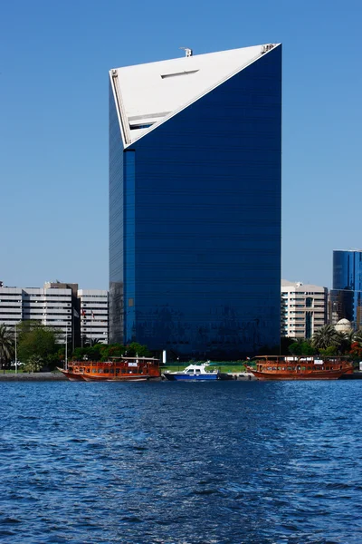 Vista panorámica de Dubai Creek Rascacielos, Emiratos Árabes Unidos — Foto de Stock