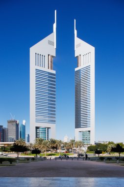 The Cityscape of Dubai is graced with many beautiful skyscrapers clipart