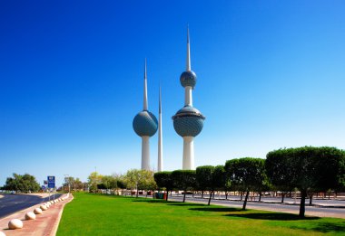 Bu güzel mimari yapılar kuwait city Skyline ikonları