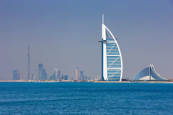 Dubai has become known as the playground for architects and any skyline view will testify to that — Stock Photo, Image