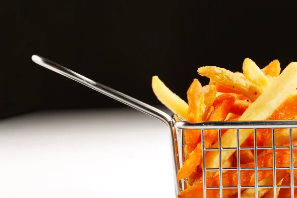 Eine schöne Detailaufnahme von Chips, auch als Pommes bekannt — Stockfoto