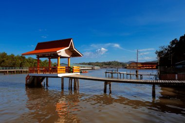 Brunei's famed water village clipart