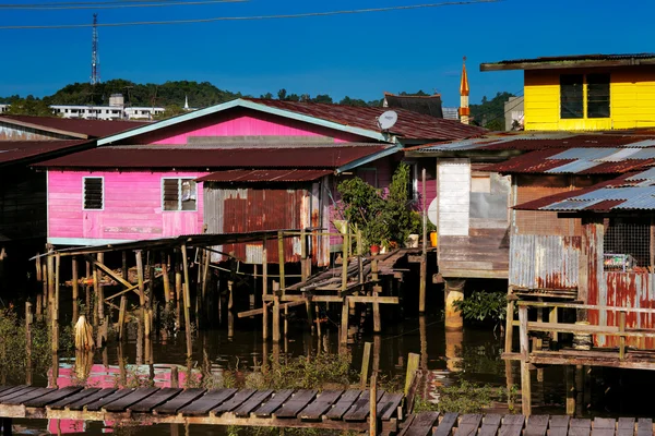 El famoso pueblo acuático de Brunéi — Foto de Stock