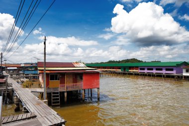 Brunei's famed water village clipart