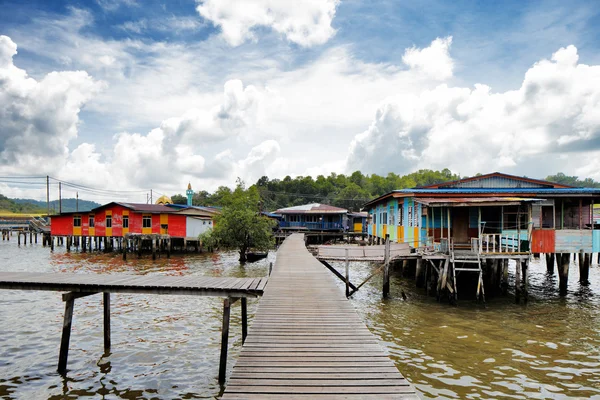 El famoso pueblo acuático de Brunéi — Foto de Stock