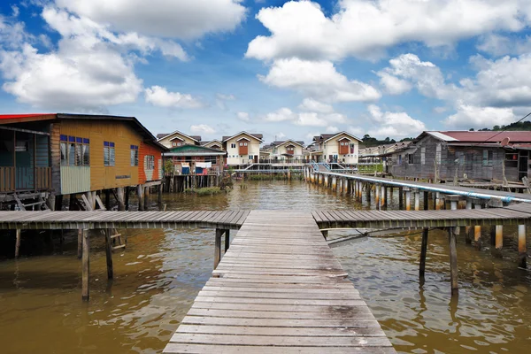 El famoso pueblo acuático de Brunéi — Foto de Stock