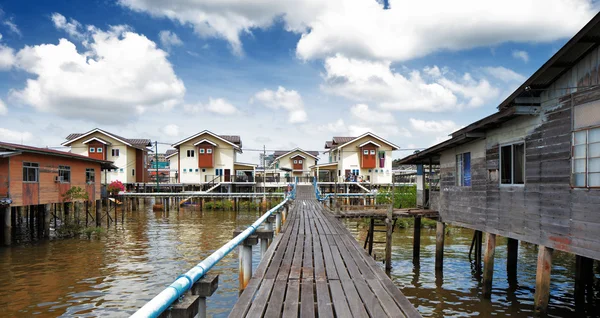 El famoso pueblo acuático de Brunéi — Foto de Stock