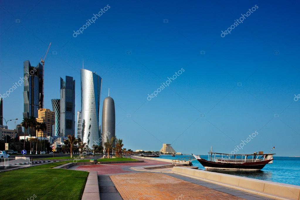 Doha's Corniche in West Bay is a popular exercise location for locals and tourists alike
