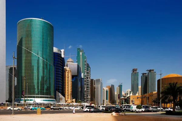 Zachodniej zatoki jest nowo opracowany miejskiego centrum doha, Katar — Zdjęcie stockowe