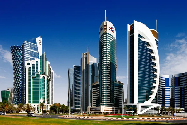 West bay je nově vyvinutý městské centrum doha, Katar — Stock fotografie